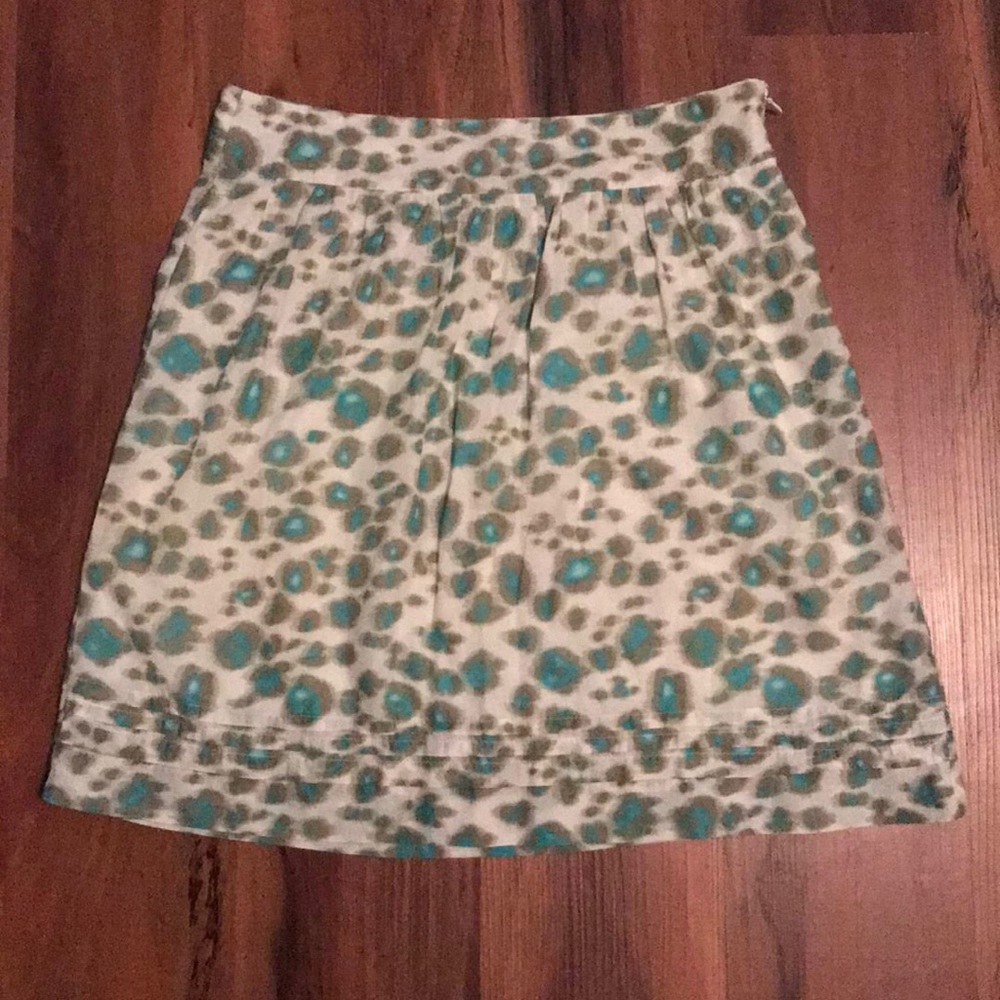 LOFT Turquoise Patterned Skirt